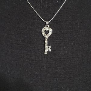 Key Silver Toned Necklace